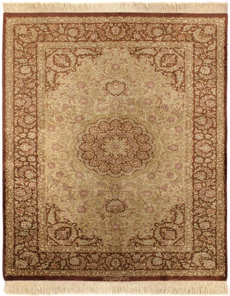 Detail image of 2' 7 x 3' 11 Ghom Silk Rug