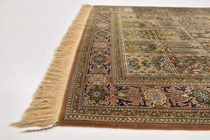 4' 7 x 6' 9 Hand Knotted Kashmir Oriental Wool Rug