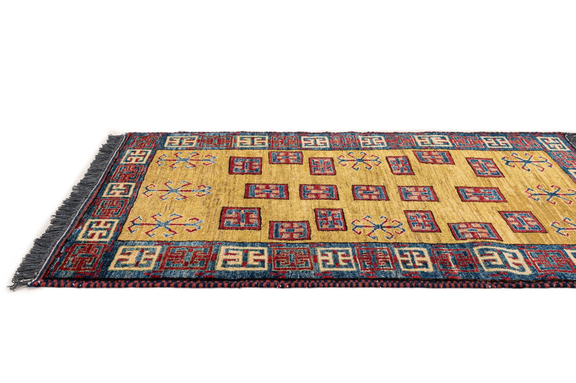 2' 9 x 4' 2 Hand Knotted Kazak Wool Rug