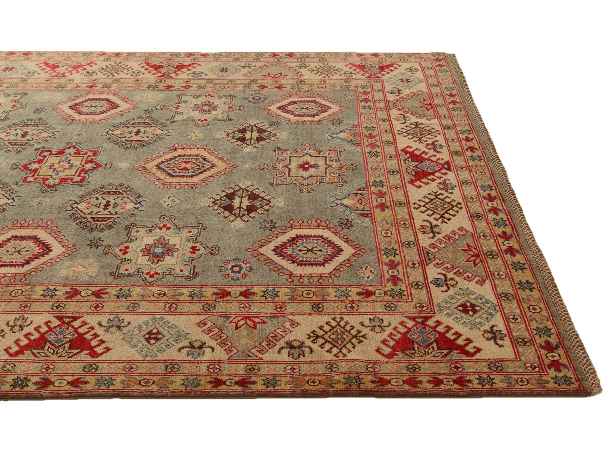 6' 7 x 9' 6 Hand Knotted Kazak Rug