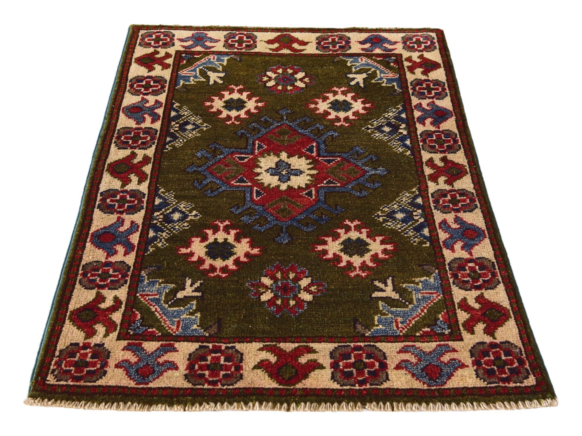 2' x 2' 11 Hand Knotted Kazak Rug