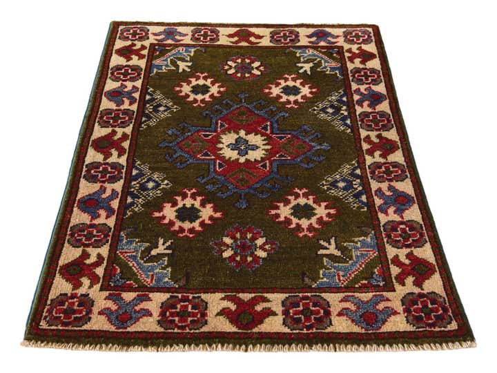 2' x 2' 11 Hand Knotted Kazak Rug