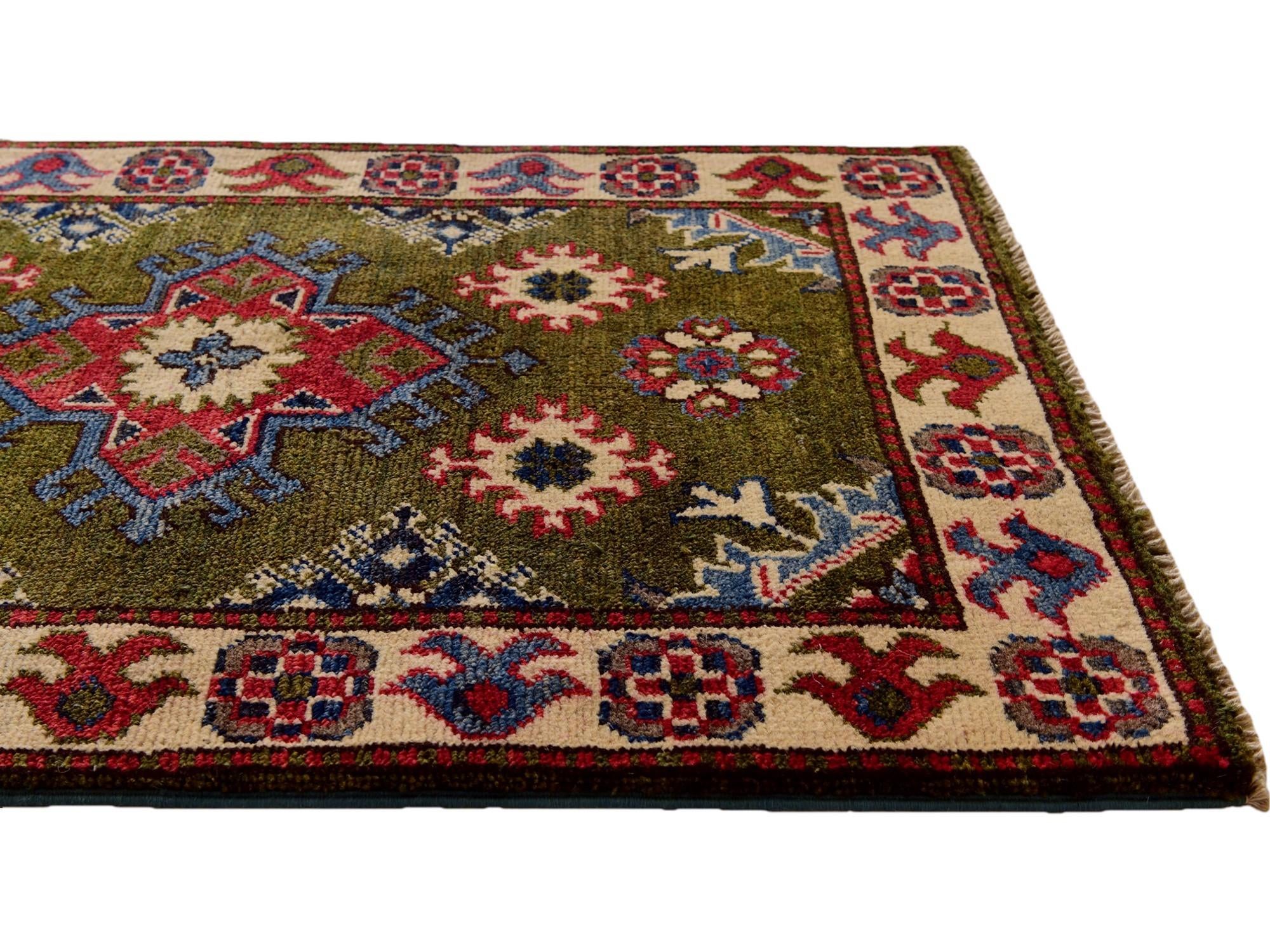 2' x 2' 11 Hand Knotted Kazak Rug