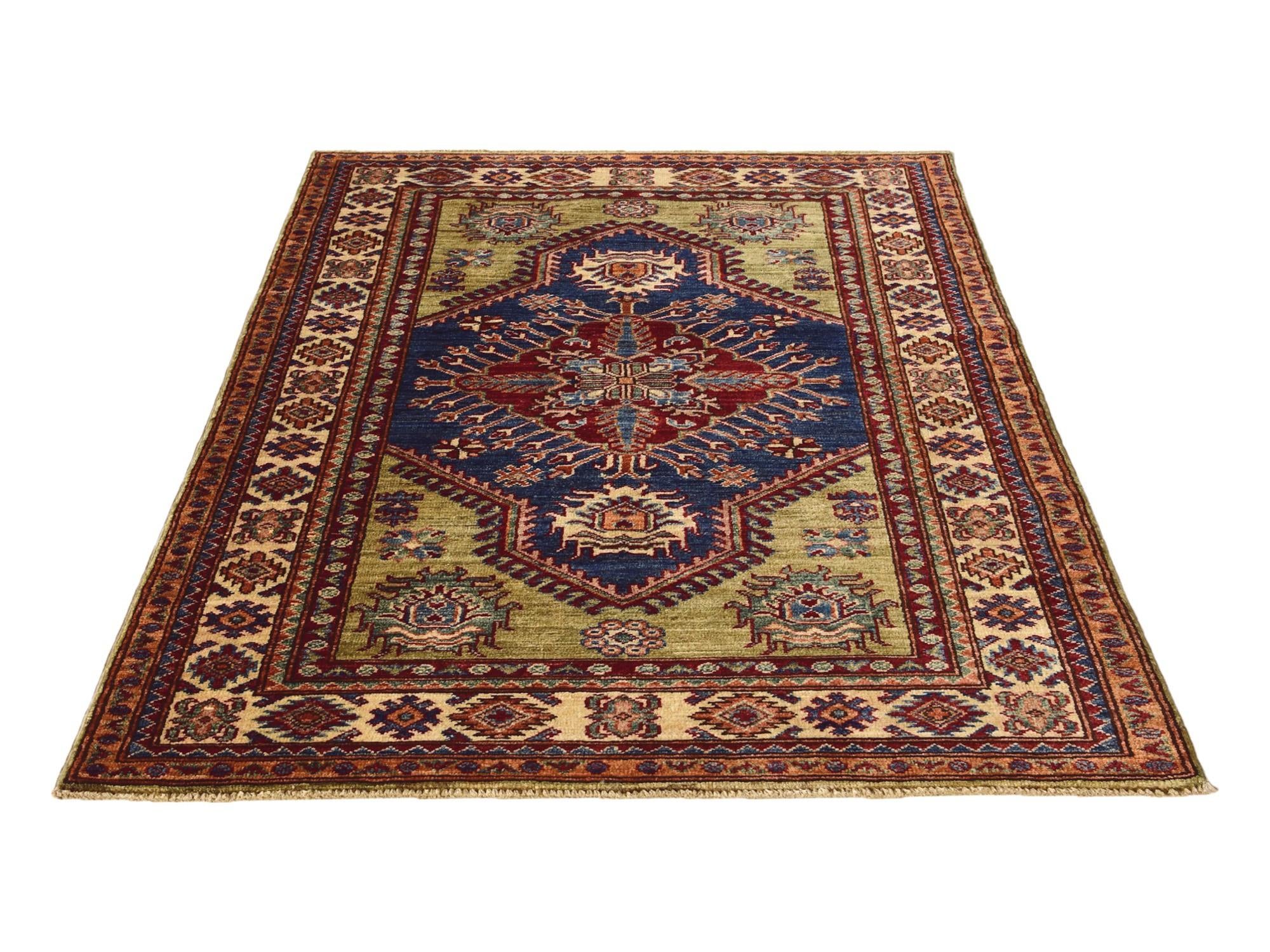 3' 3 x 4' 10 Hand Knotted Kazak Rug
