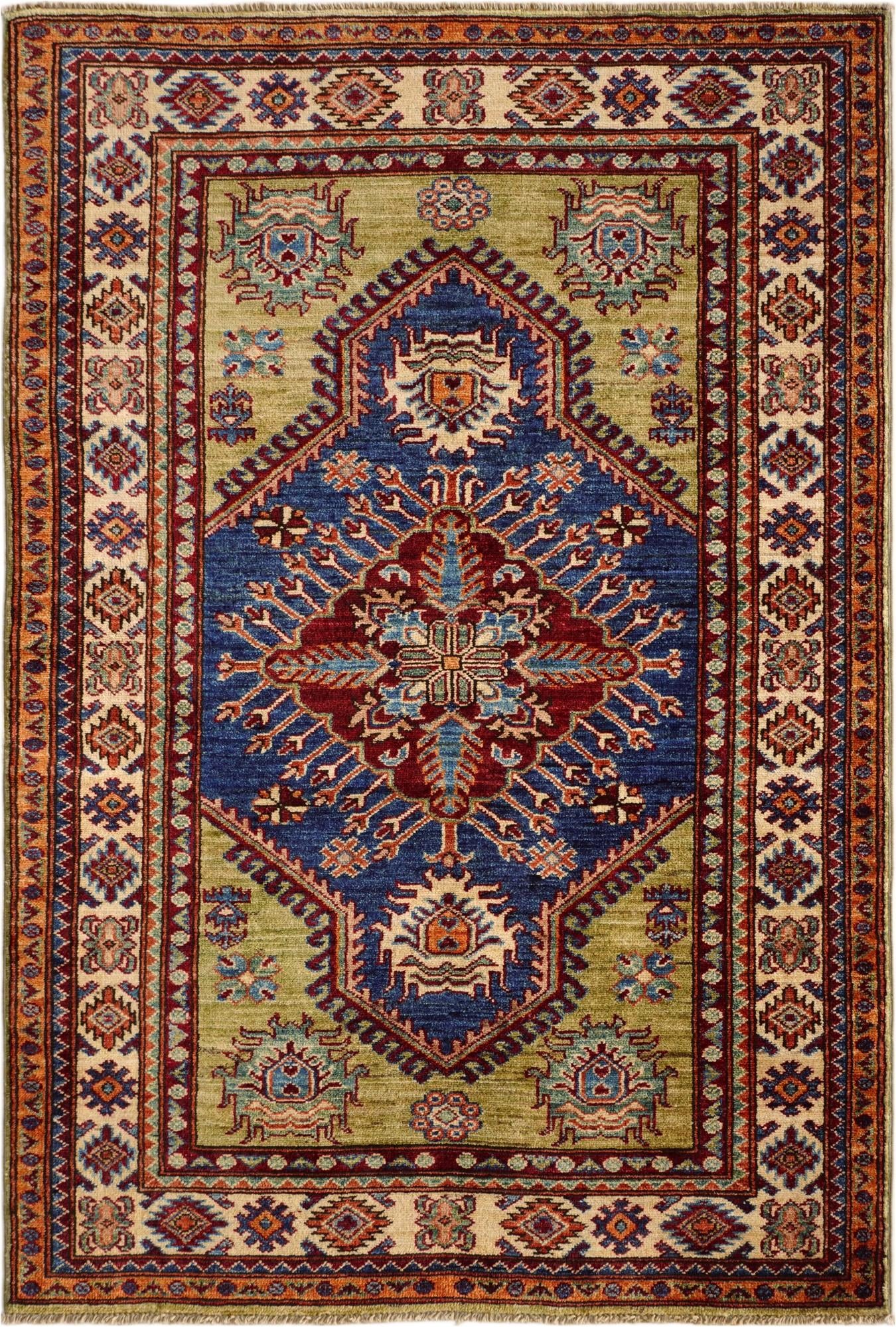 3' 3 x 4' 10 Hand Knotted Kazak Rug