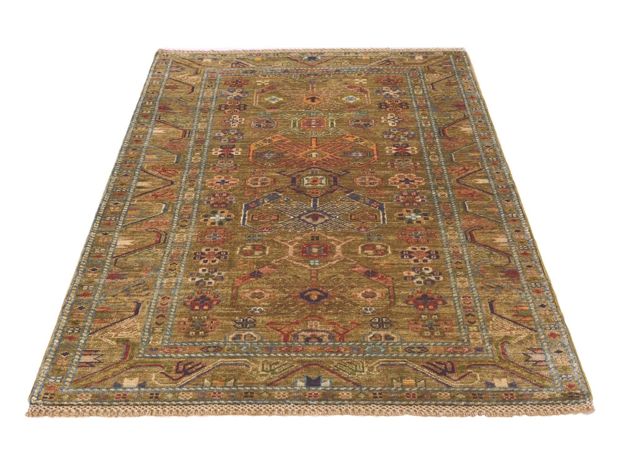 3' 5 x 5' 4 Hand Knotted Kazak Rug