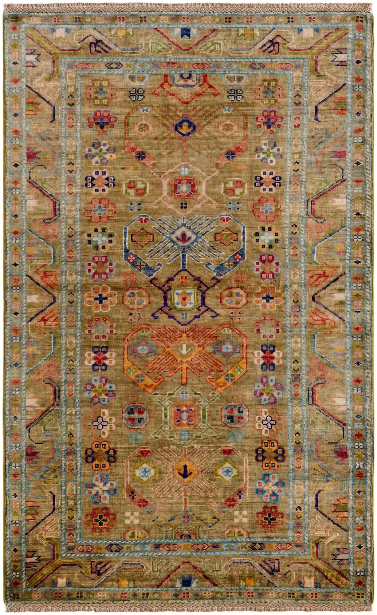 3' 5 x 5' 4 Hand Knotted Kazak Rug