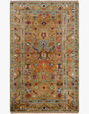 3' 5 x 5' 4 Hand Knotted Kazak Rug