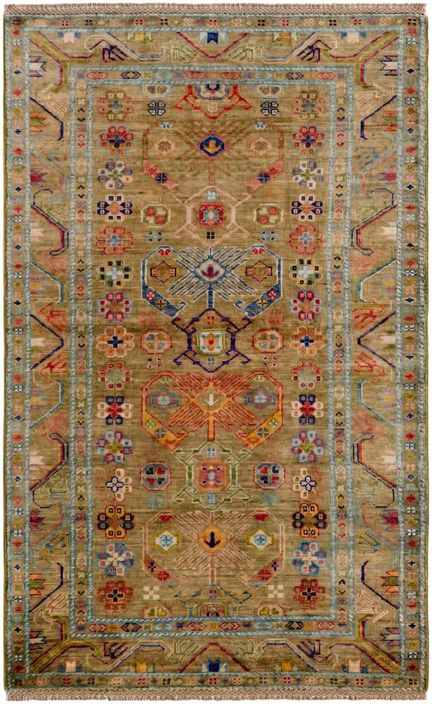 3' 5 x 5' 4 Hand Knotted Kazak Rug