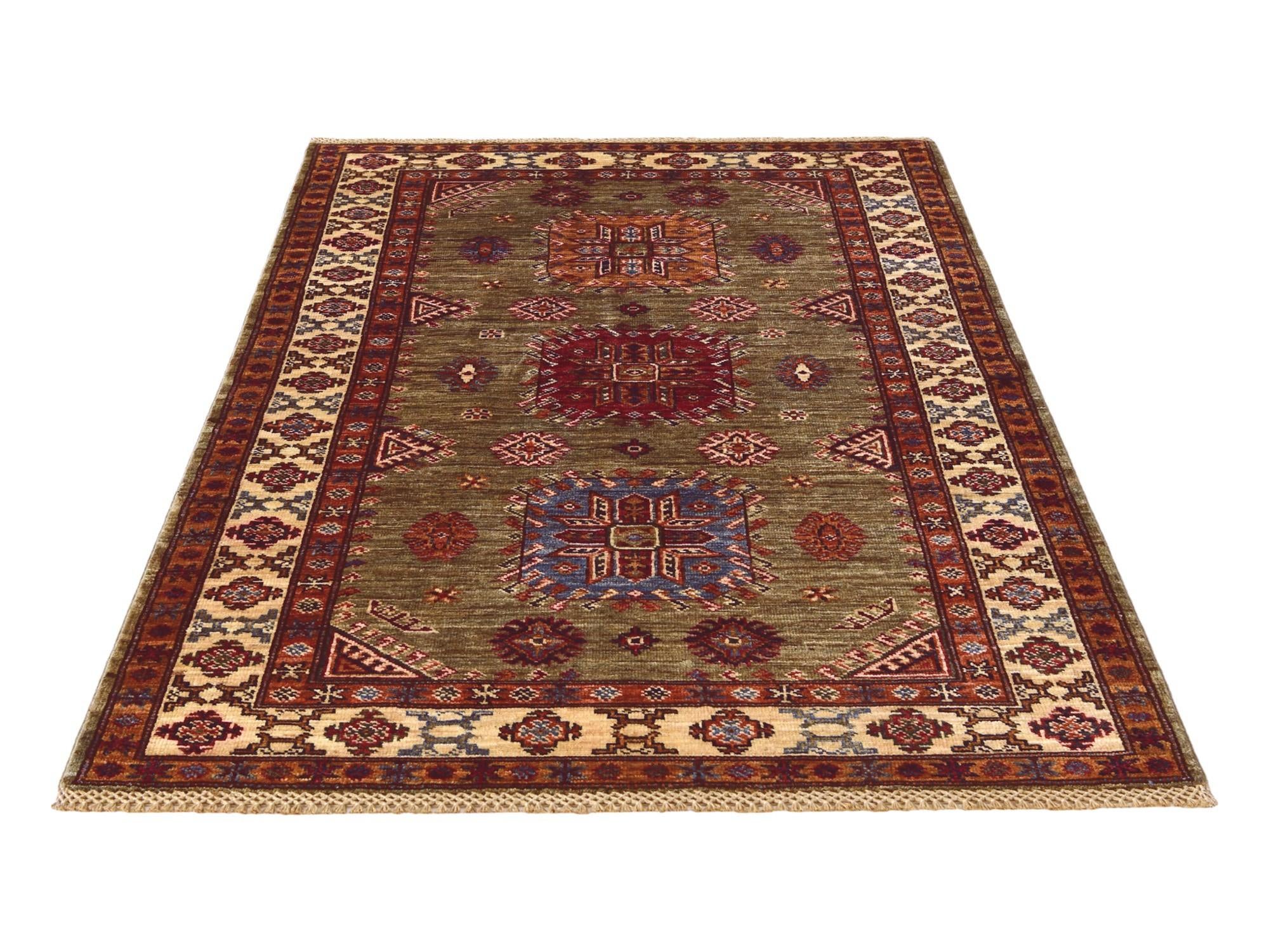 3' 6 x 5' 2 Hand Knotted Kazak Rug