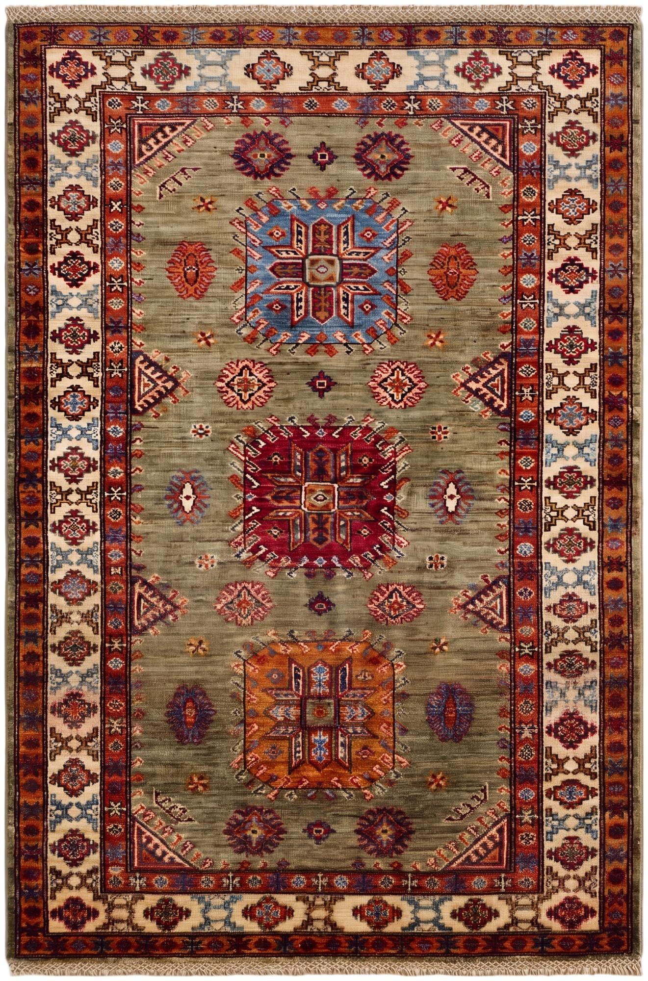 3' 6 x 5' 2 Hand Knotted Kazak Rug