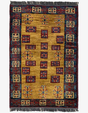2' 9 x 4' 2 Hand Knotted Kazak Wool Rug