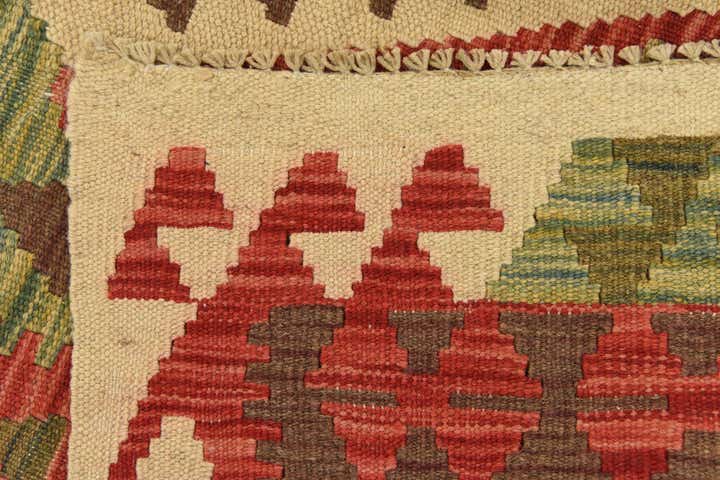 4' 4 x 6' 5 Hand Woven Kilim Maymana Wool Rug