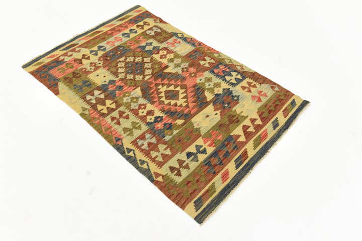 3' 4 x 5' Hand Woven Kilim Maymana Rug