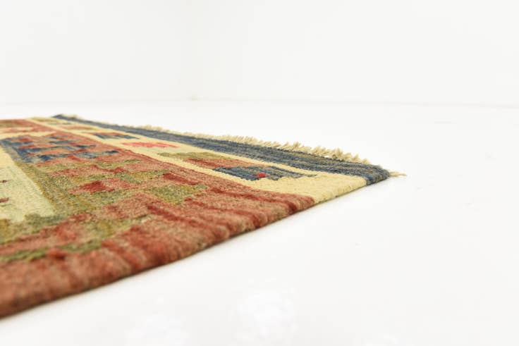 Detail image of 3' 4 x 5' Hand Woven Kilim Maymana Rug