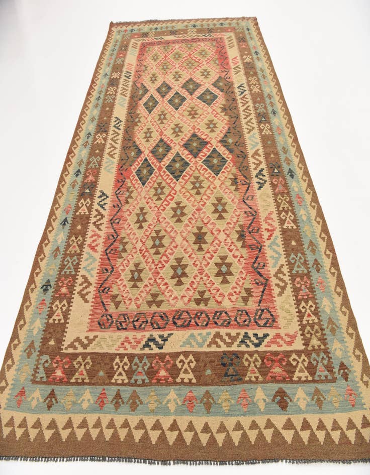 Detail image of 6' 6 x 10' 2 Hand Woven Kilim Maymana Wool Rug