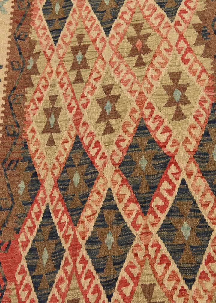 6' 6 x 10' 2 Hand Woven Kilim Maymana Wool Rug