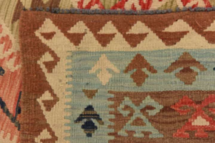 6' 6 x 10' 2 Hand Woven Kilim Maymana Wool Rug