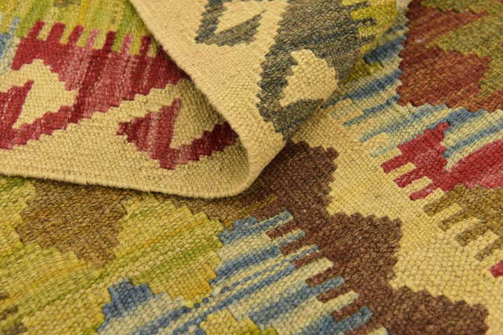 3' 4 x 5' Hand Woven Kilim Maymana Wool Rug