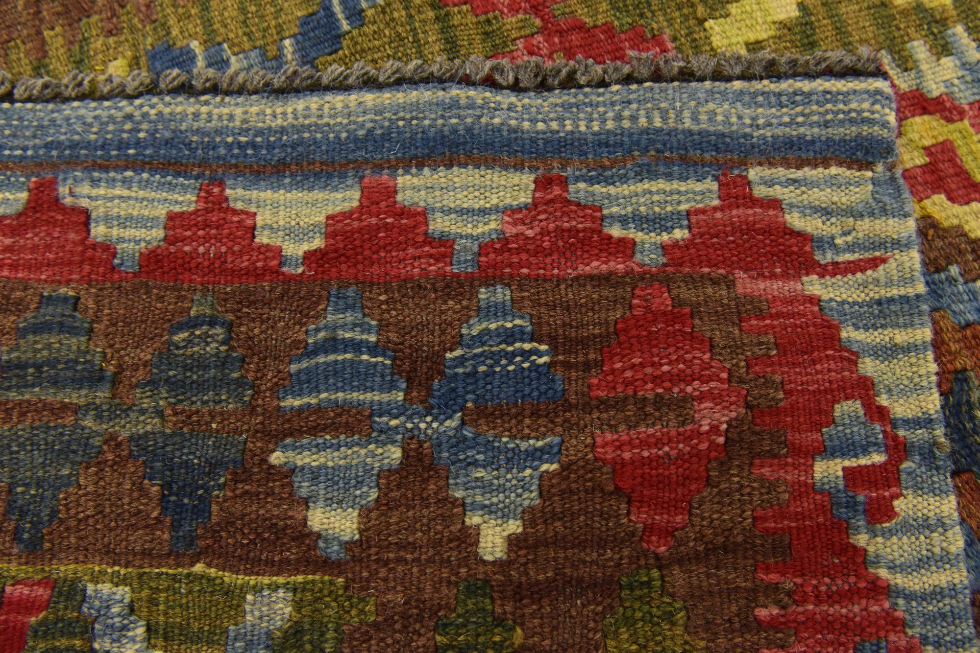 3' 2 x 6' 2 Hand Woven Kilim Maymana Wool Rug