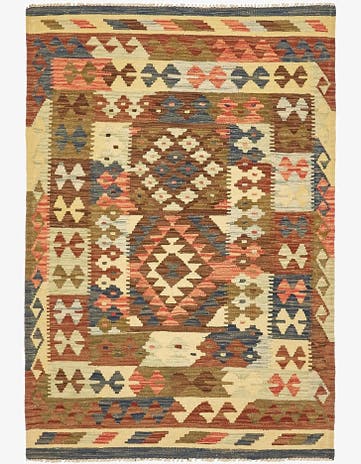 3' 4 x 5' Hand Woven Kilim Maymana Rug