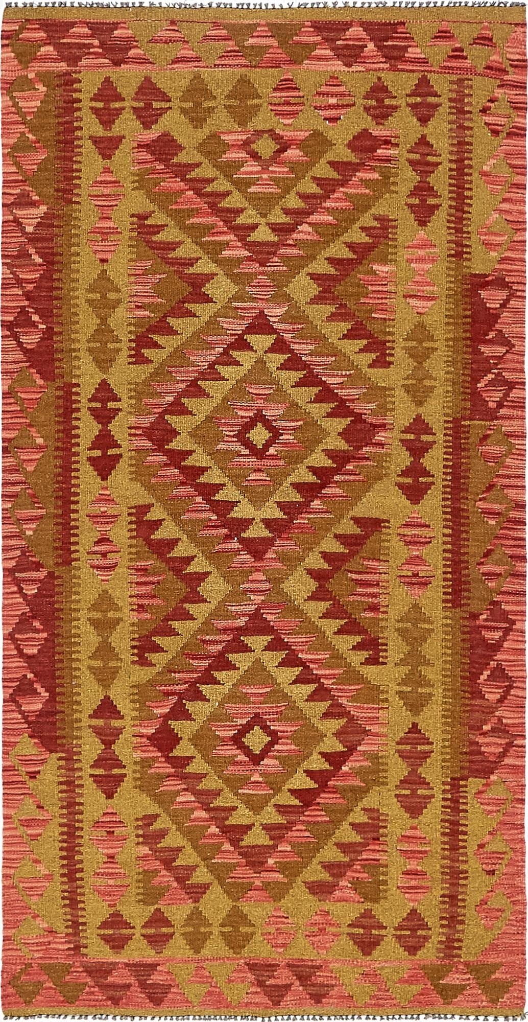 3' 3 x 6' 6  Hand Woven Kilim Maymana Wool Rug