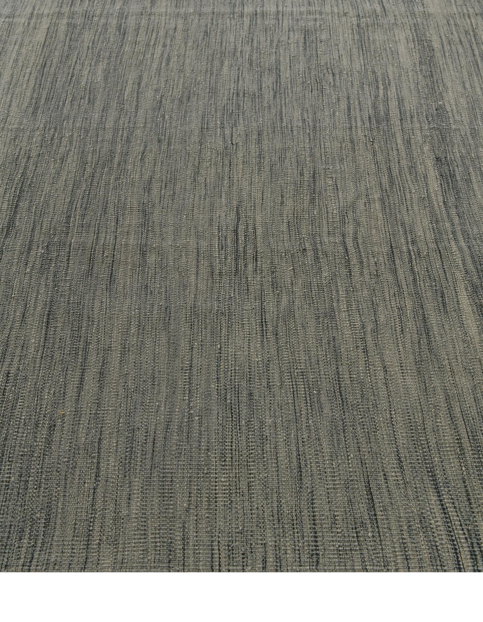 6' 9 x 9' 4 Hand Woven Kilim Modern Wool Rug