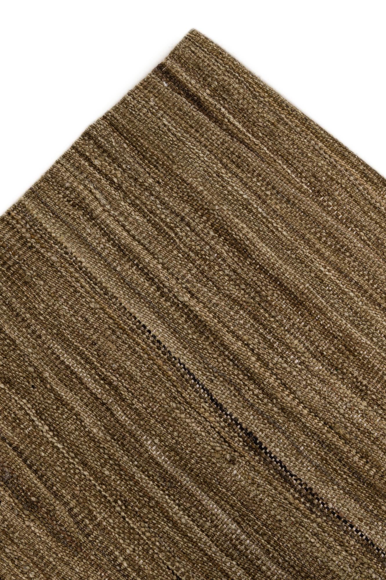 6' 5 x 11' 6 Hand Woven Kilim Modern Wool Rug