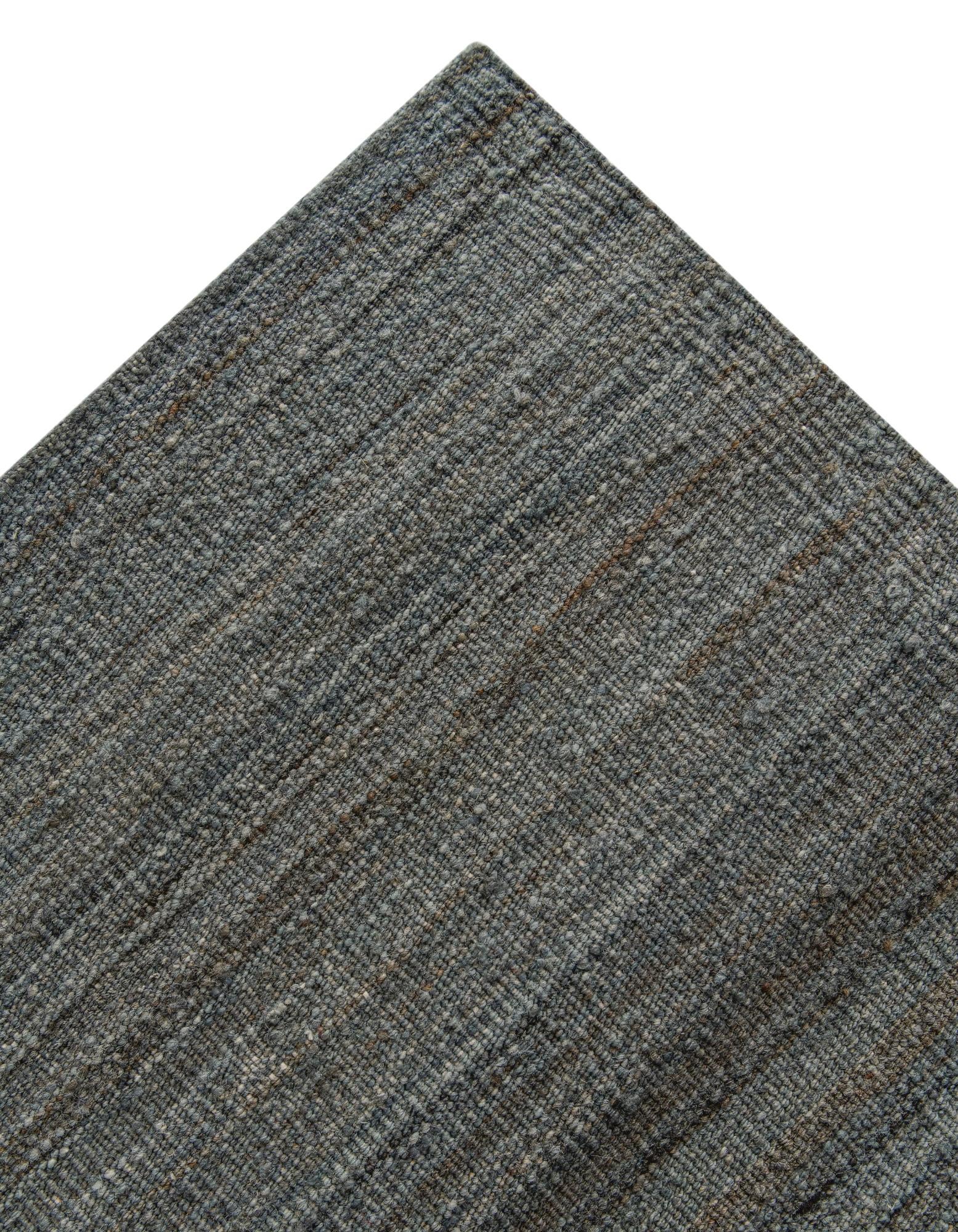 6' 9 x 9' 5 Hand Woven Kilim Modern Wool Rug