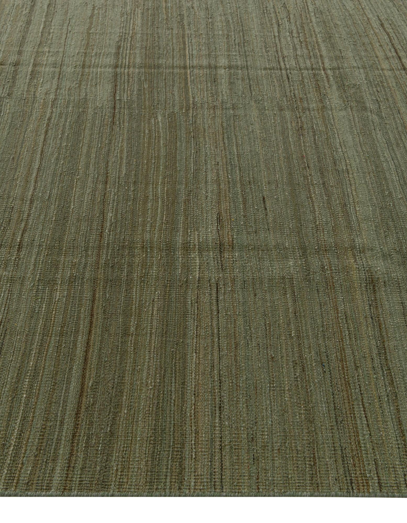 8' x 11' 1 Hand Woven Kilim Modern Wool Rug