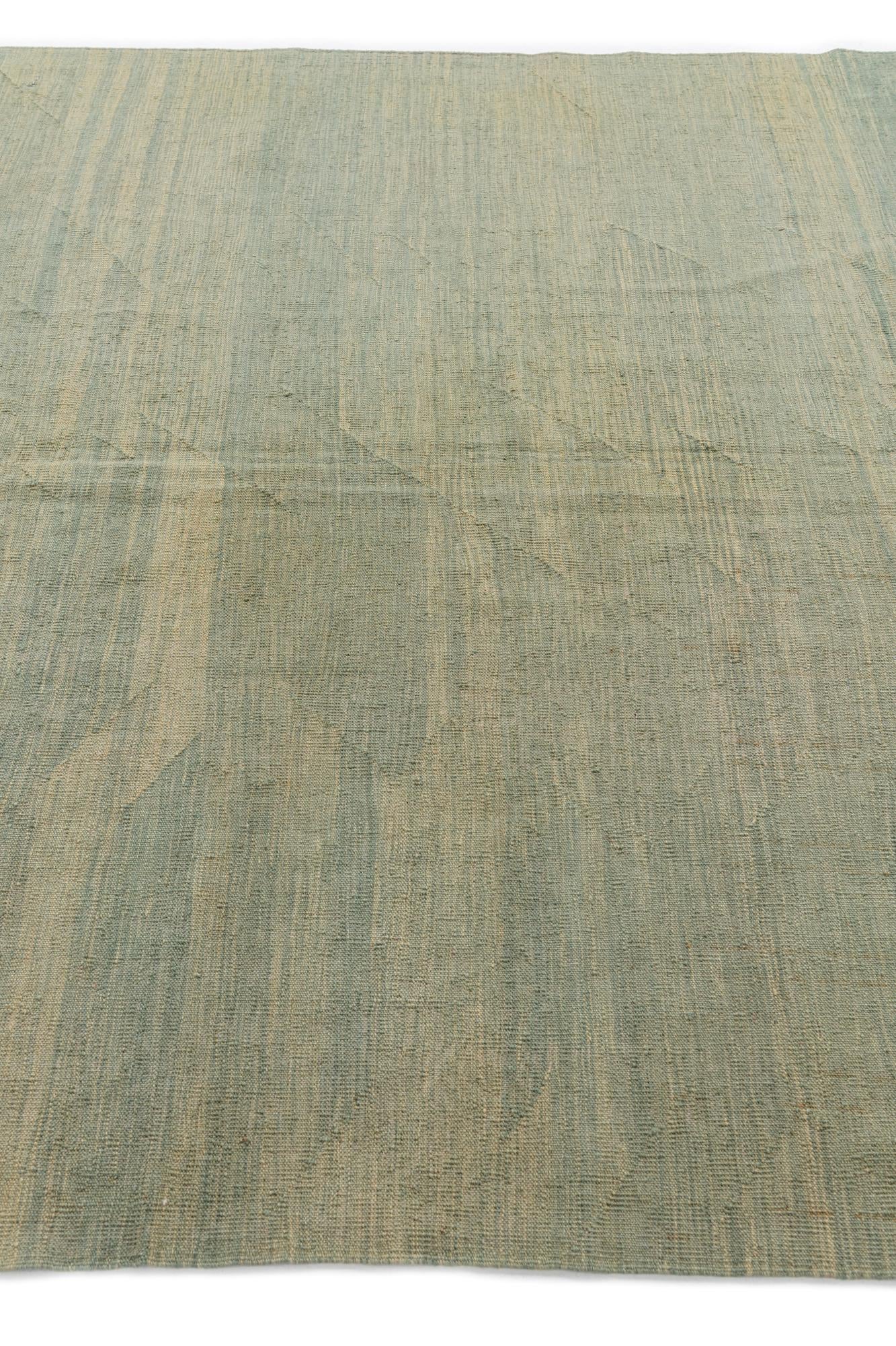 6' 4 x 9' 9 Hand Woven Kilim Modern Wool Rug