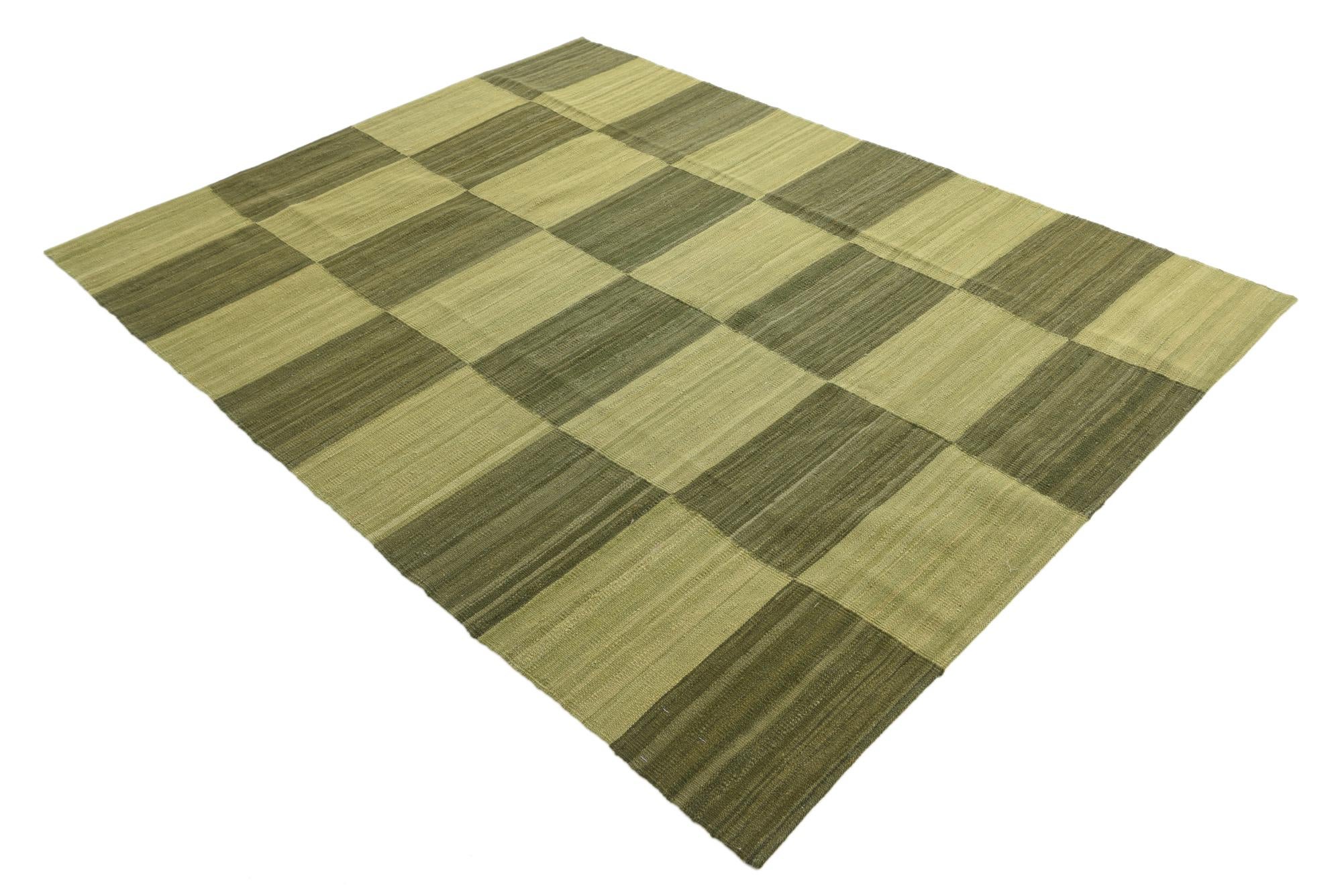 5' 7 x 7' 5 Hand Woven Kilim Modern Wool Rug