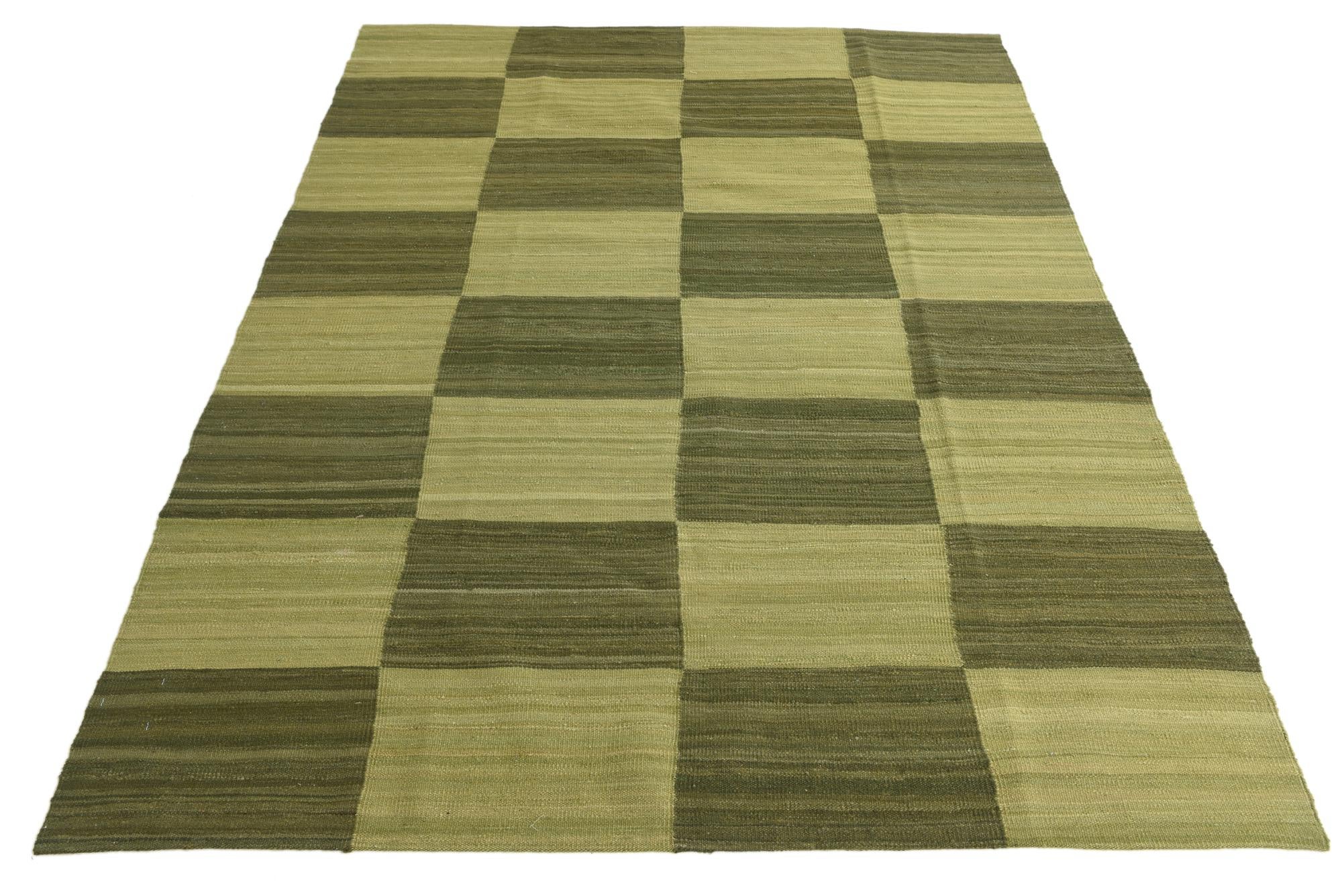 5' 7 x 7' 5 Hand Woven Kilim Modern Wool Rug
