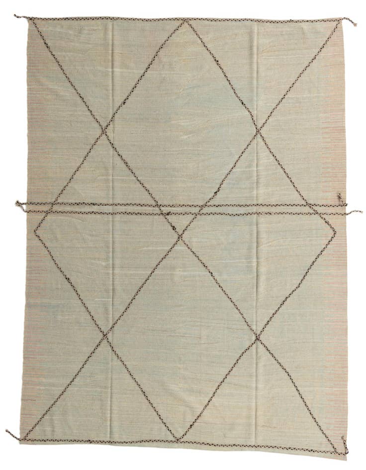 Detail image of 8' 4 x 9' 9 Hand Woven Kilim Modern Wool Rug