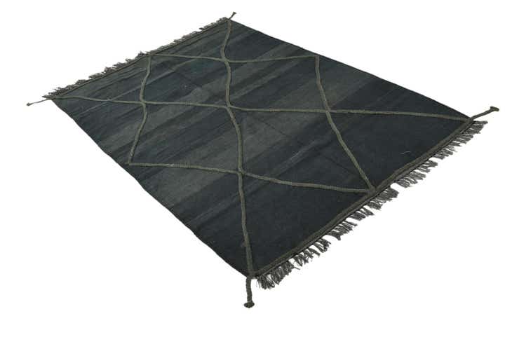 4' 4 x 6' Hand Woven Kilim Modern Wool Rug