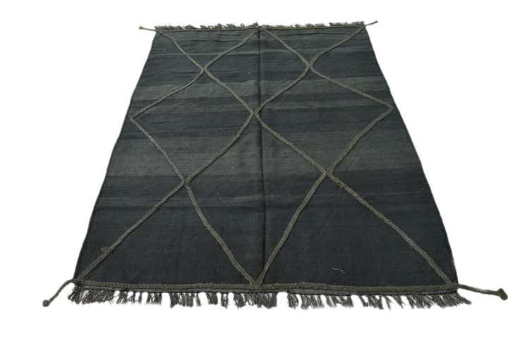 4' 4 x 6' Hand Woven Kilim Modern Wool Rug