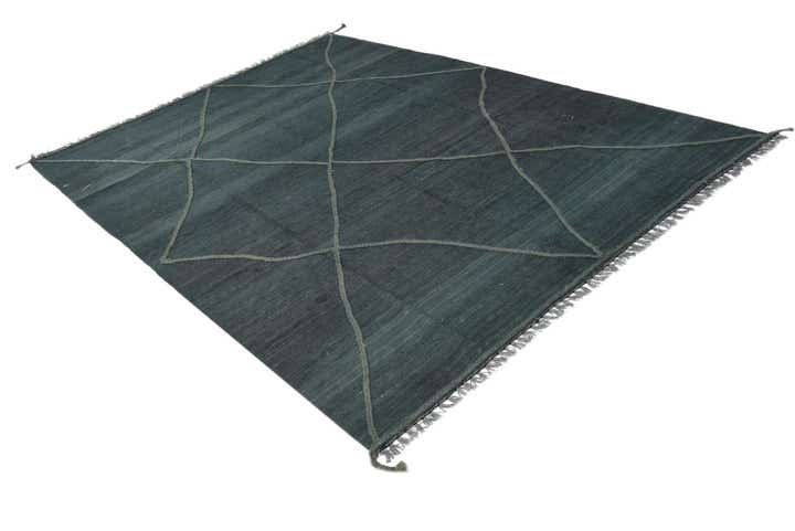 6' 10 x 9' 5 Hand Woven Kilim Modern Wool Rug