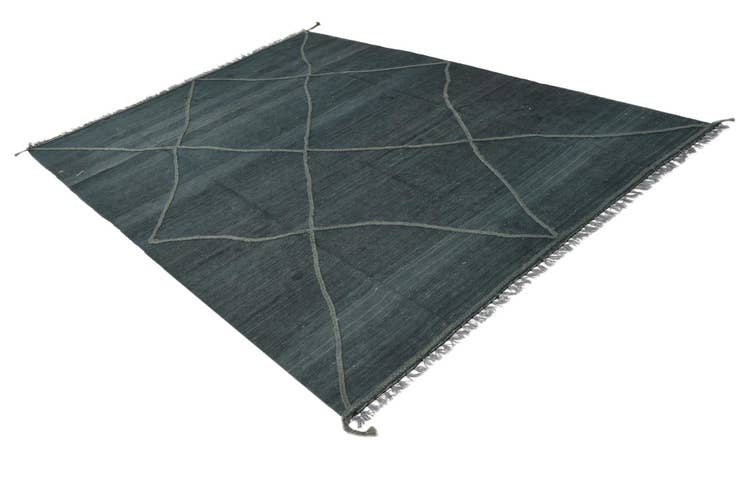 Detail image of 6' 10 x 9' 5 Hand Woven Kilim Modern Wool Rug