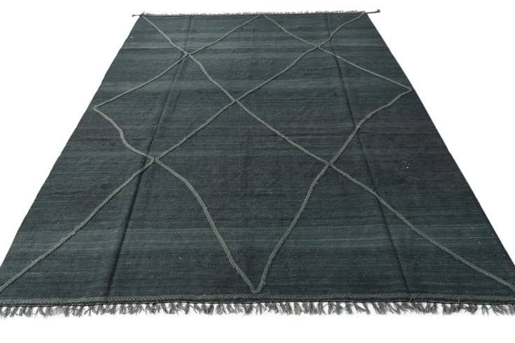 Detail image of 6' 10 x 9' 5 Hand Woven Kilim Modern Wool Rug