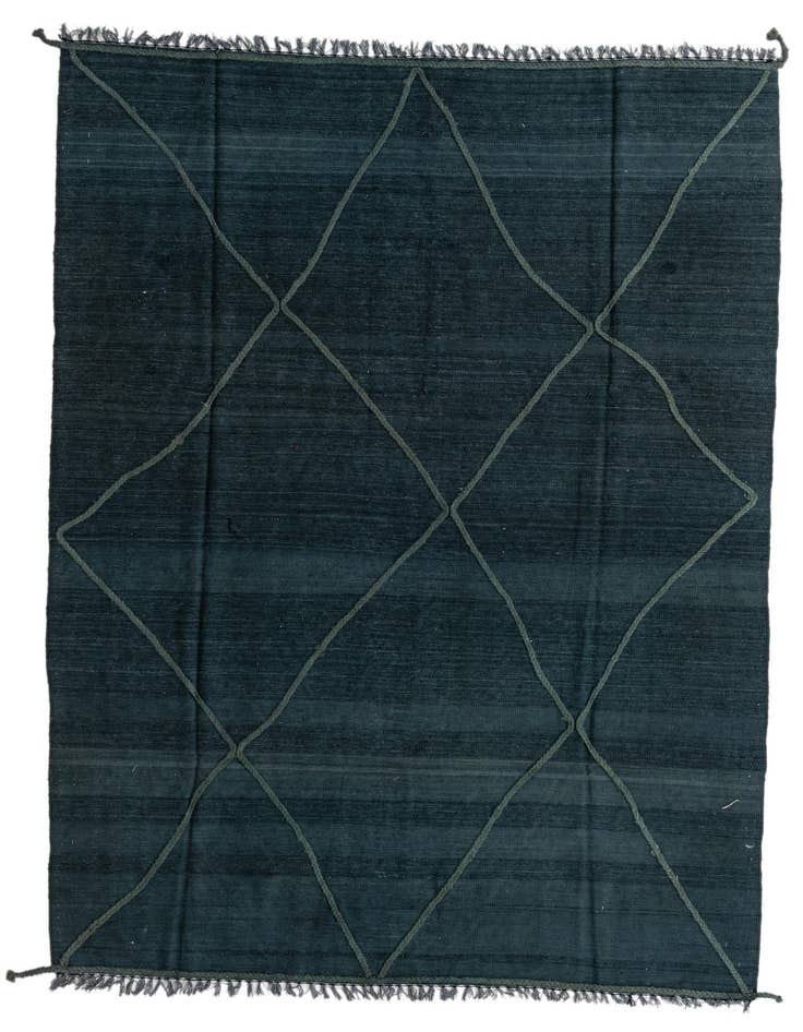 Detail image of 6' 10 x 9' 5 Hand Woven Kilim Modern Wool Rug