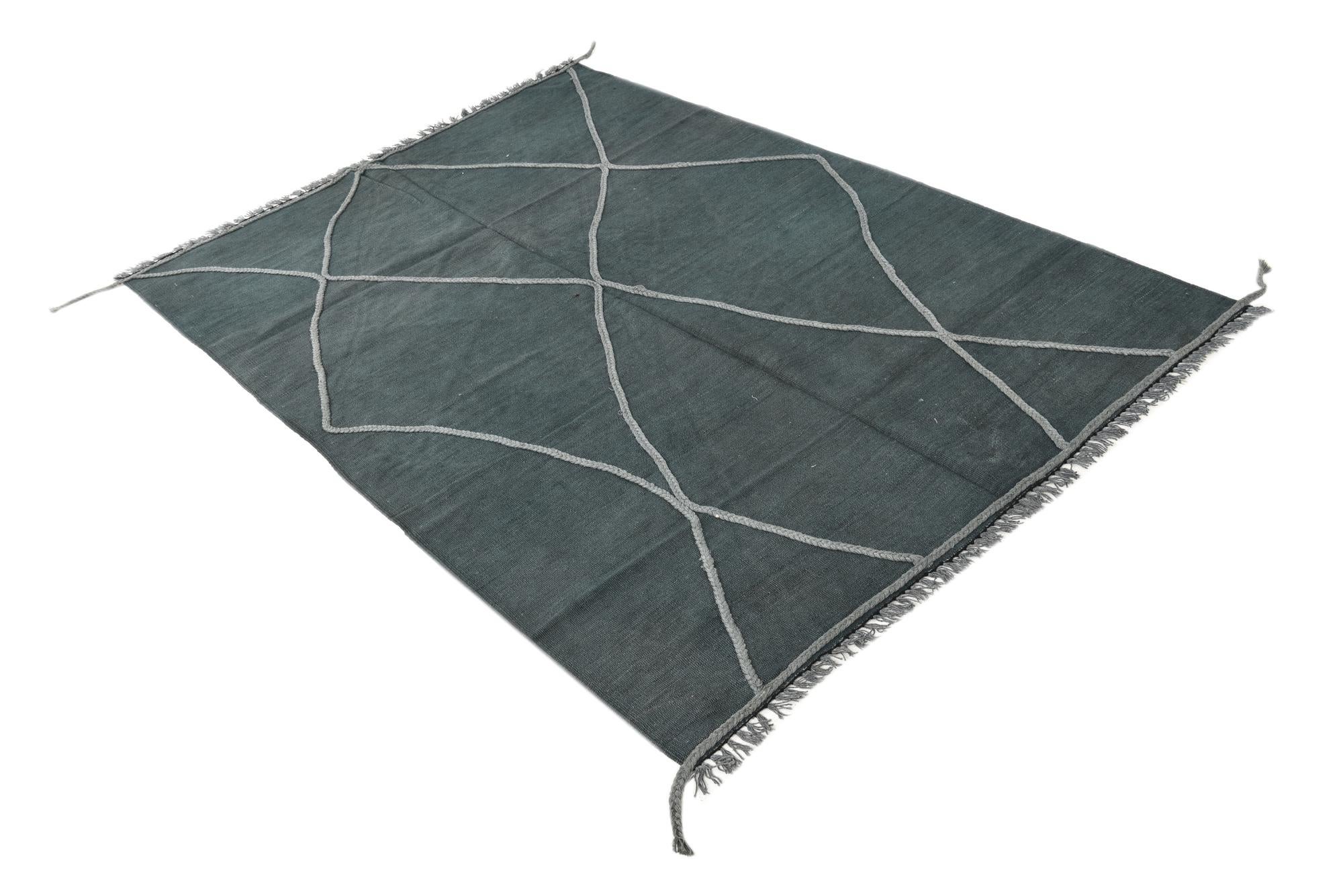 4' 9 x 6' 10 Hand Woven Kilim Modern Wool Rug