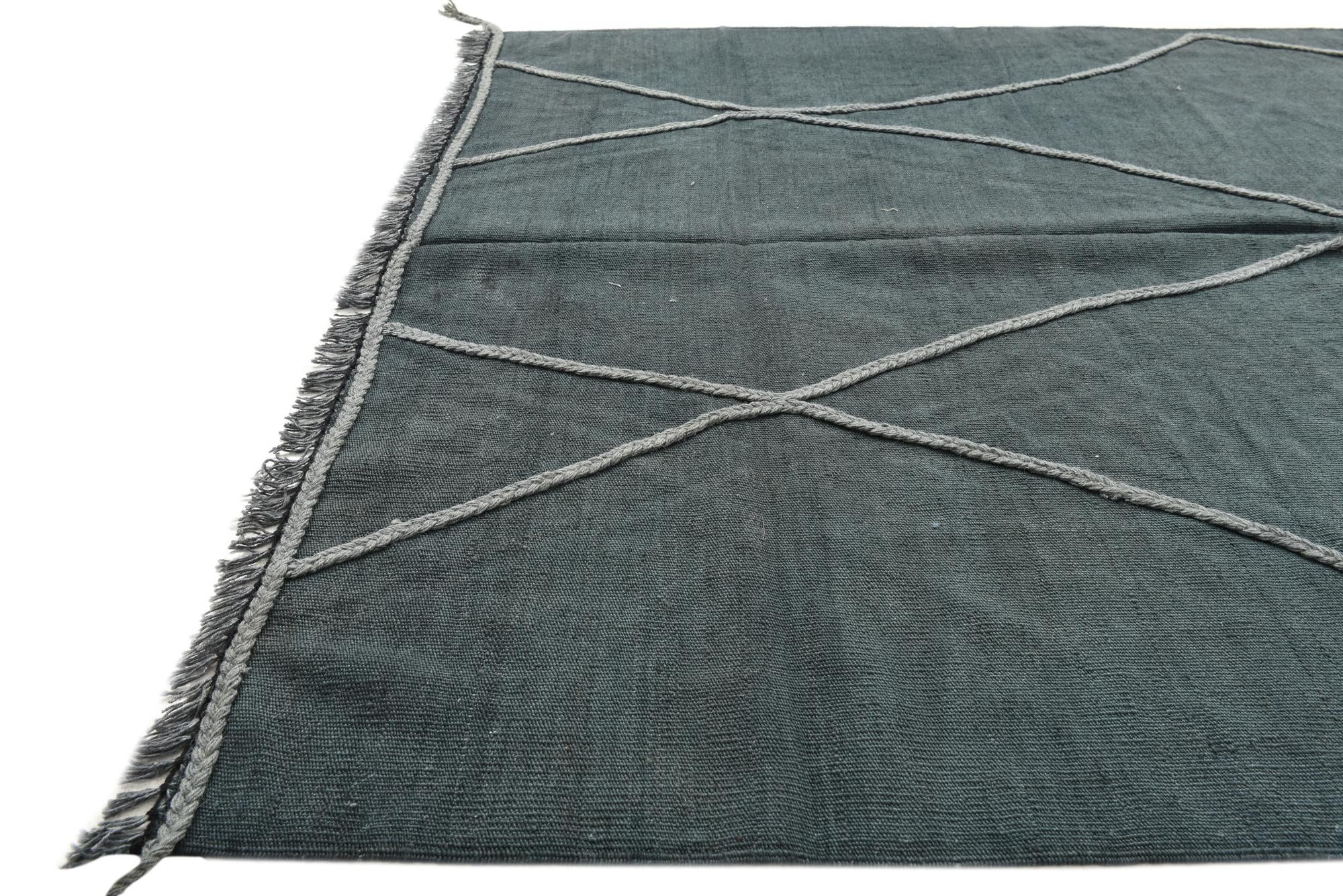4' 9 x 6' 10 Hand Woven Kilim Modern Wool Rug