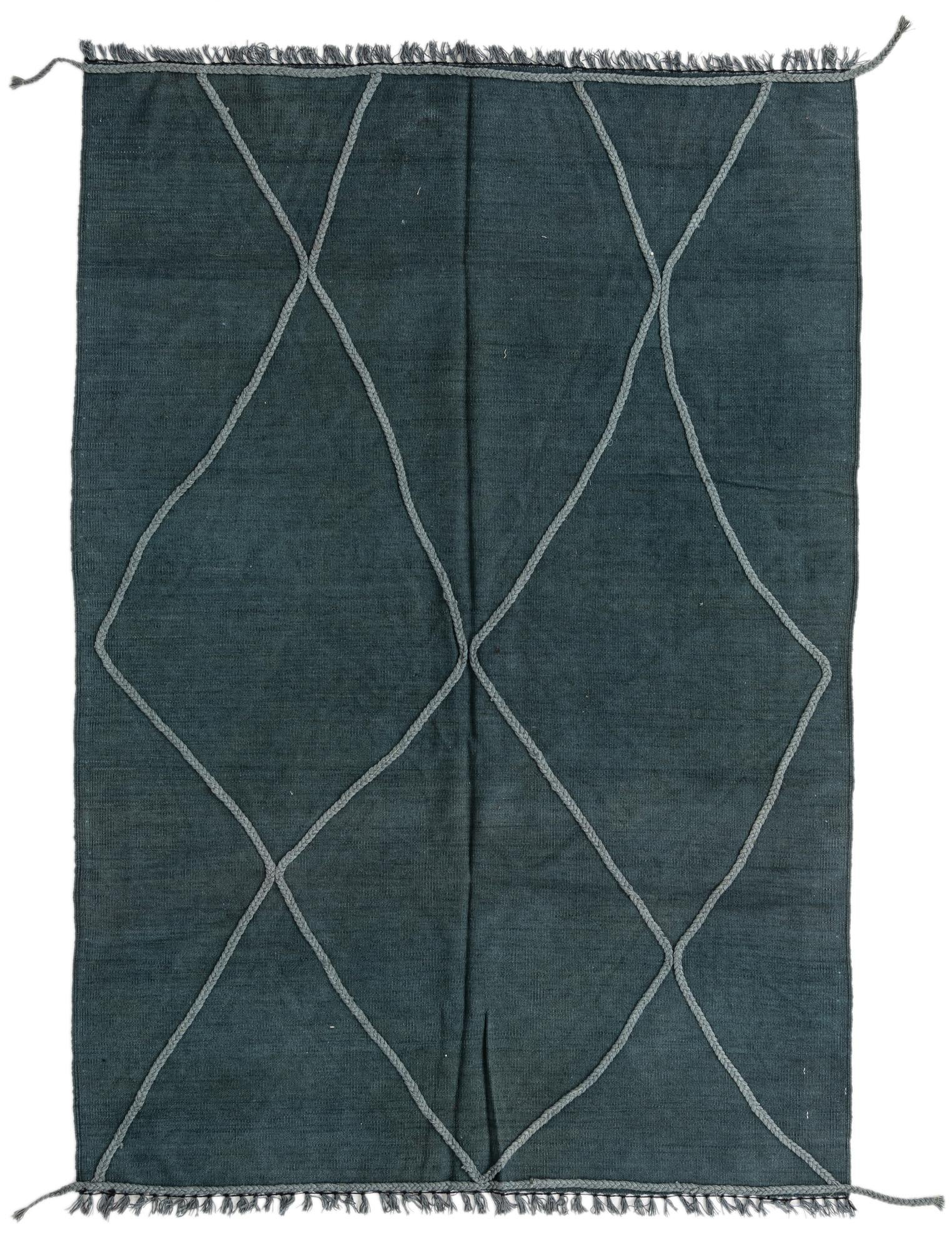 4' 9 x 6' 10 Hand Woven Kilim Modern Wool Rug