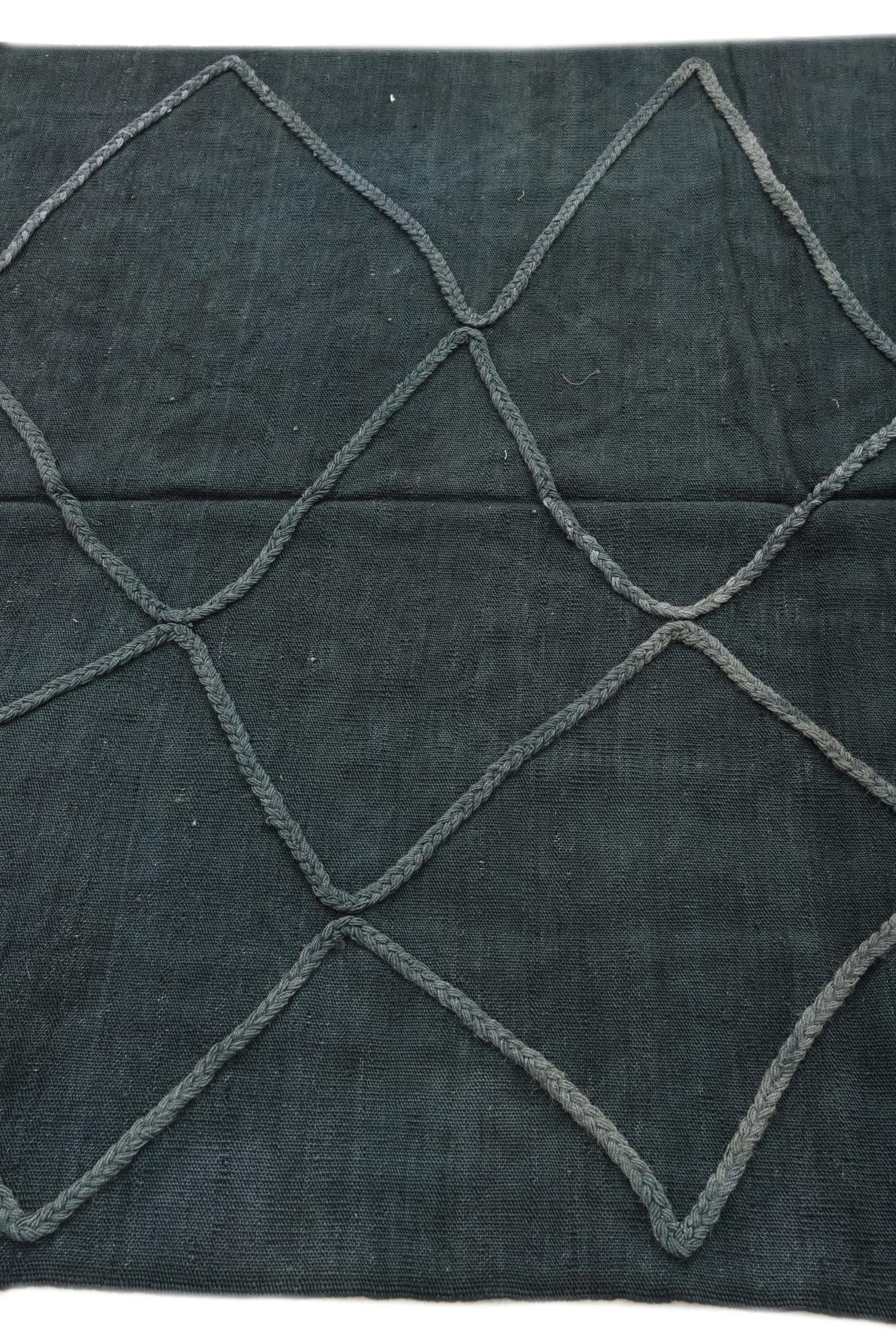 4' 1 x 6' 4 Hand Woven Kilim Modern Wool Rug