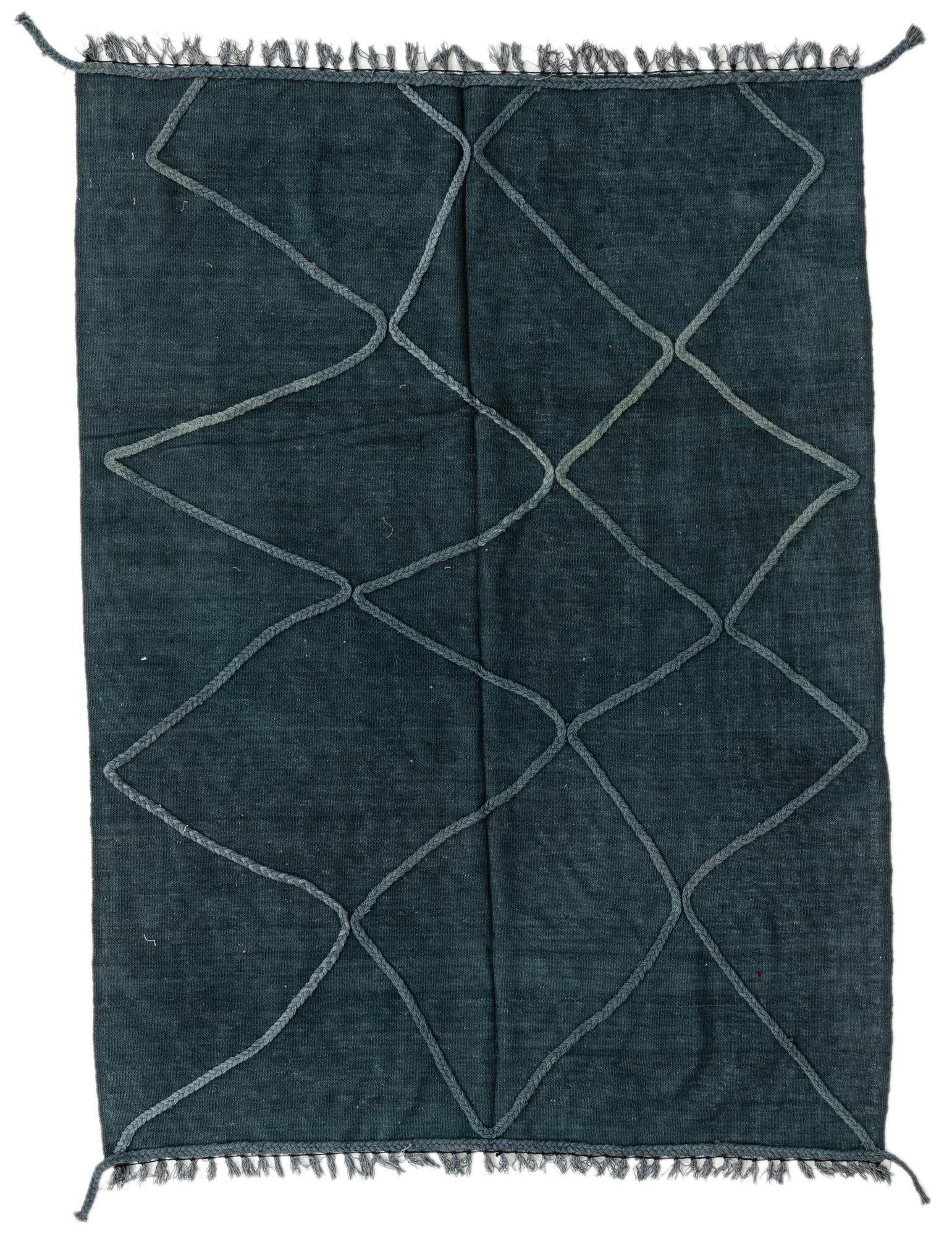 4' 1 x 6' 4 Hand Woven Kilim Modern Wool Rug