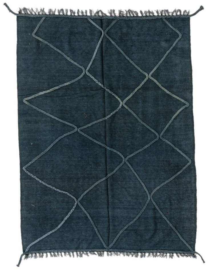 Detail image of 4' 1 x 6' 4 Hand Woven Kilim Modern Wool Rug