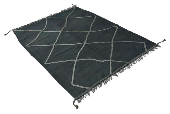 4' 5 x 6' Hand Woven Kilim Modern Wool Rug