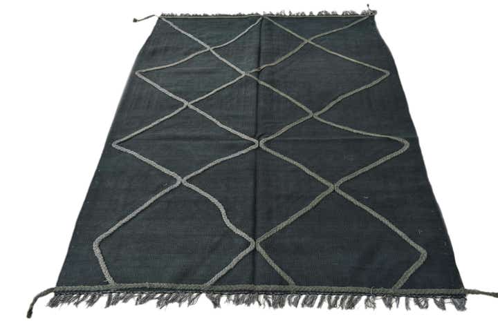 4' 5 x 6' Hand Woven Kilim Modern Wool Rug