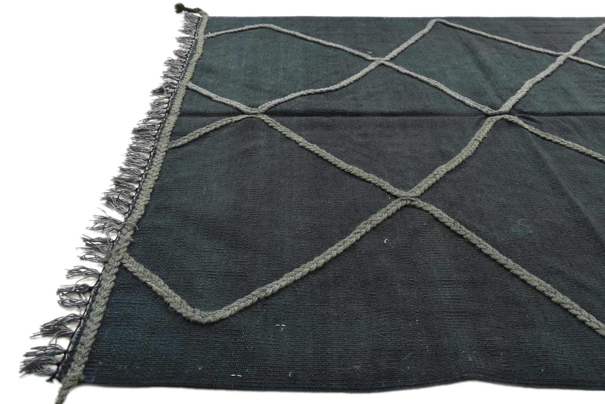 4' 5 x 6' Hand Woven Kilim Modern Wool Rug