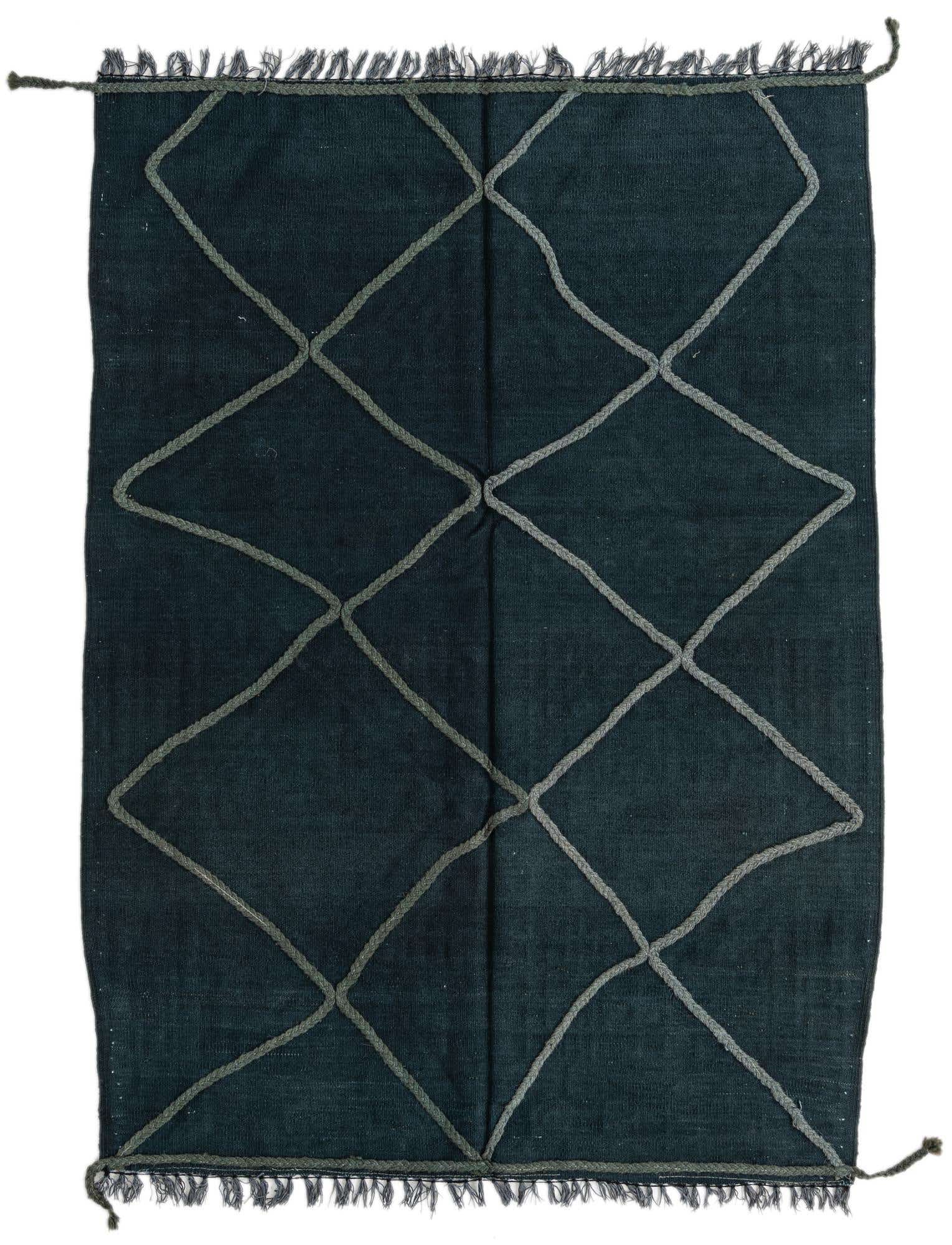 4' 5 x 6' Hand Woven Kilim Modern Wool Rug